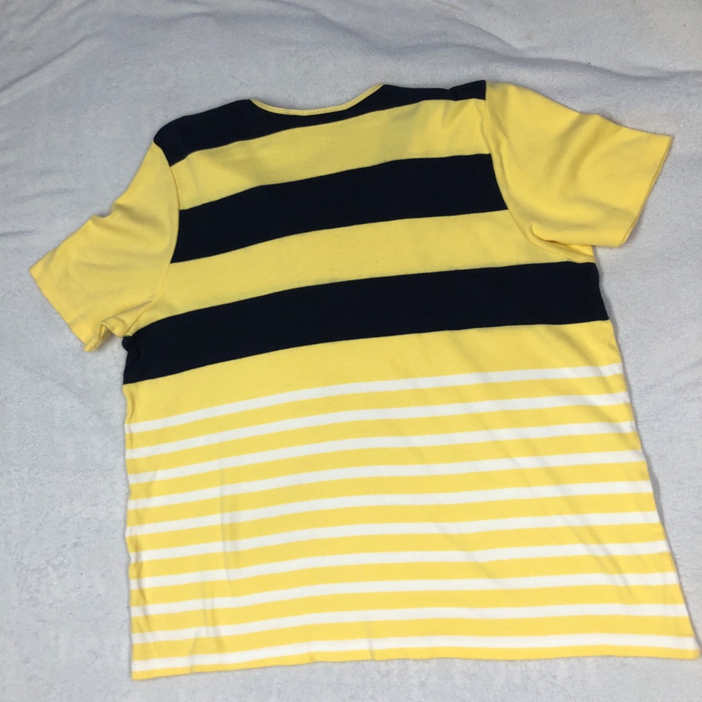5 for $10 Liz Claiborne EUC Yellow, White, & Navy Striped Top 1X - Picture 3 of 7